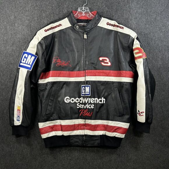 Vintage Chase Authentics Dale Earnhardt Jacket Men’s Large Black Leather 90s